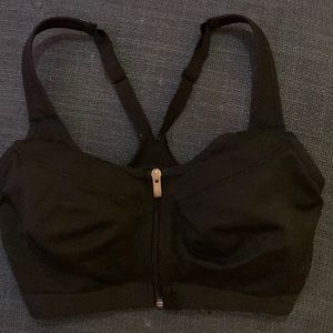 32C Black double layer Victoria Secret Sport VSX Sports Bra zip front